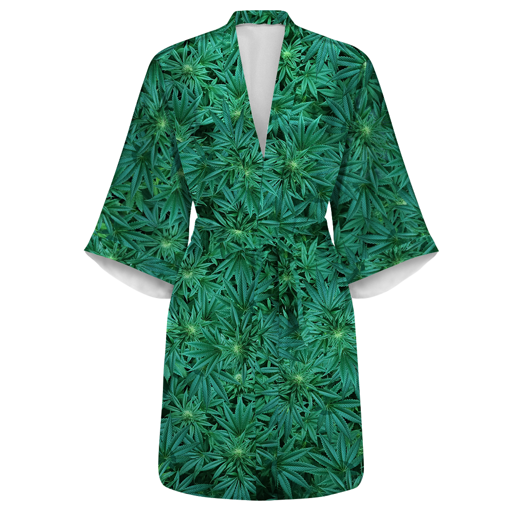 Cann~ All Over Print Women's Satin Kimono Robe