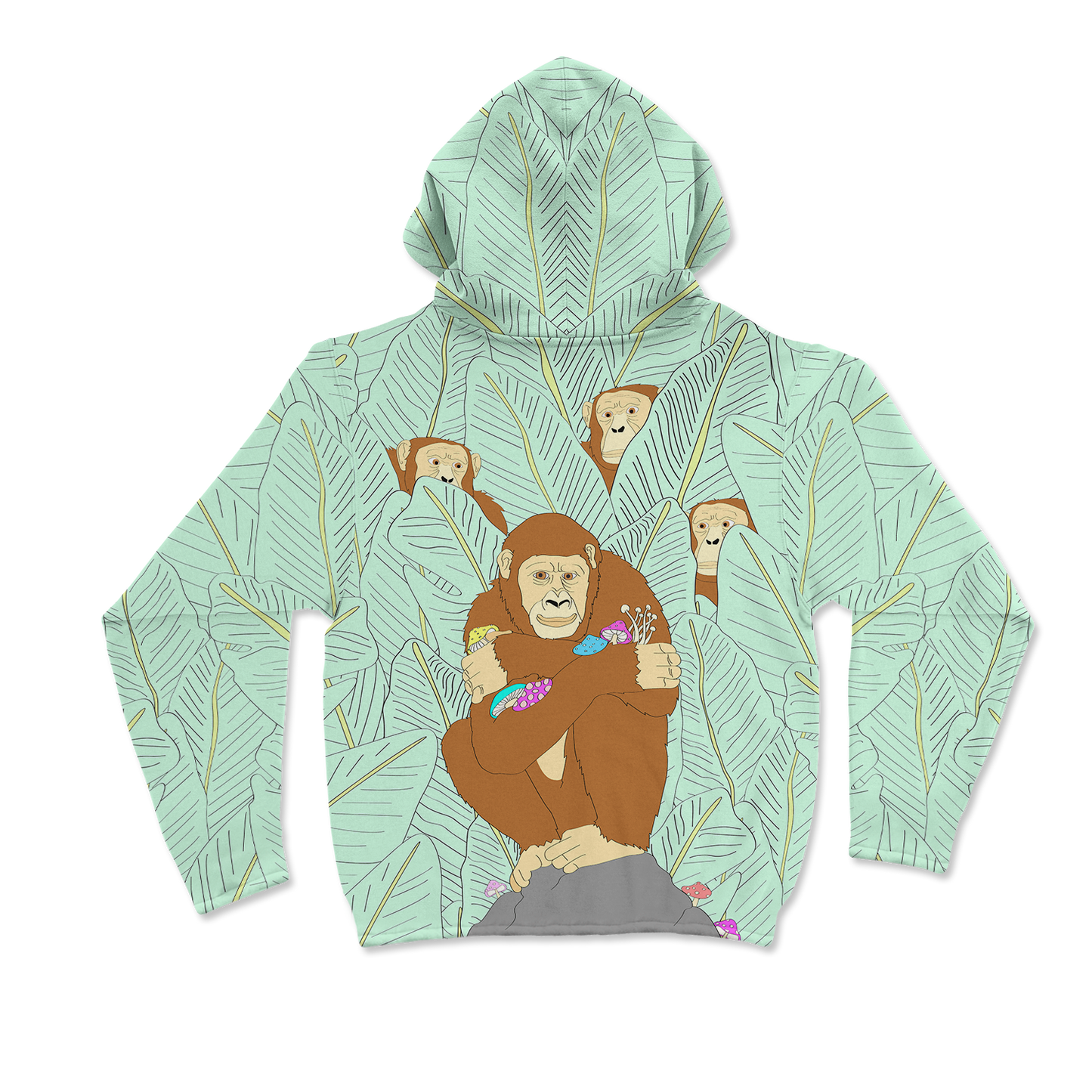 Apes Psi~ All Over Print Mask Hoodie