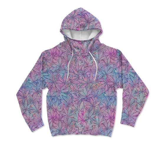 Cann~ Pattern All Over Print Mask Hoodie