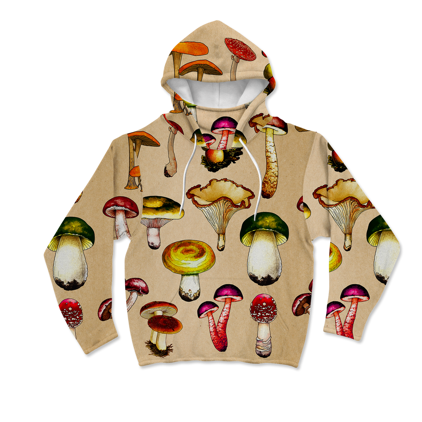 Magic Mushrooms All Over Print Mask Hoodie