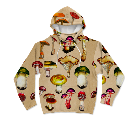 Magic Mushrooms All Over Print Mask Hoodie