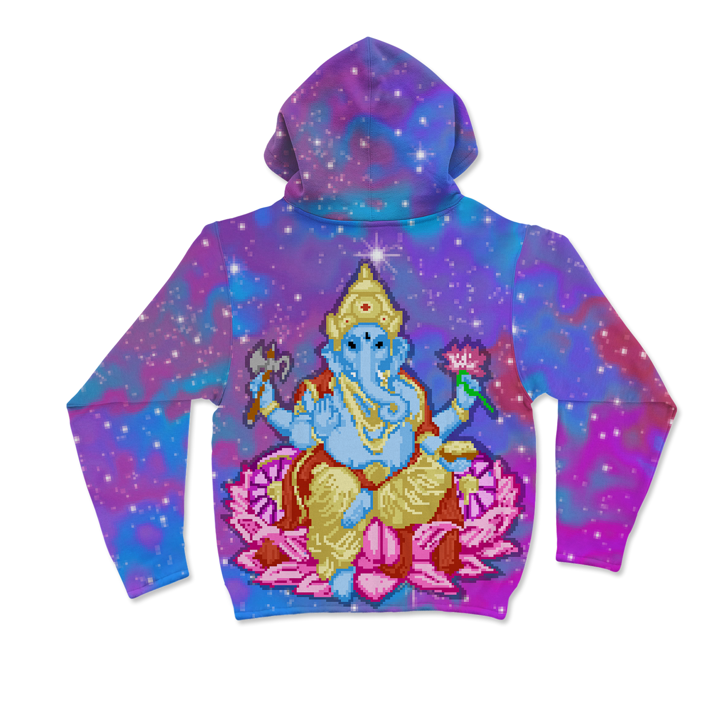 Pixel Ganesha All Over Print Mask Hoodie