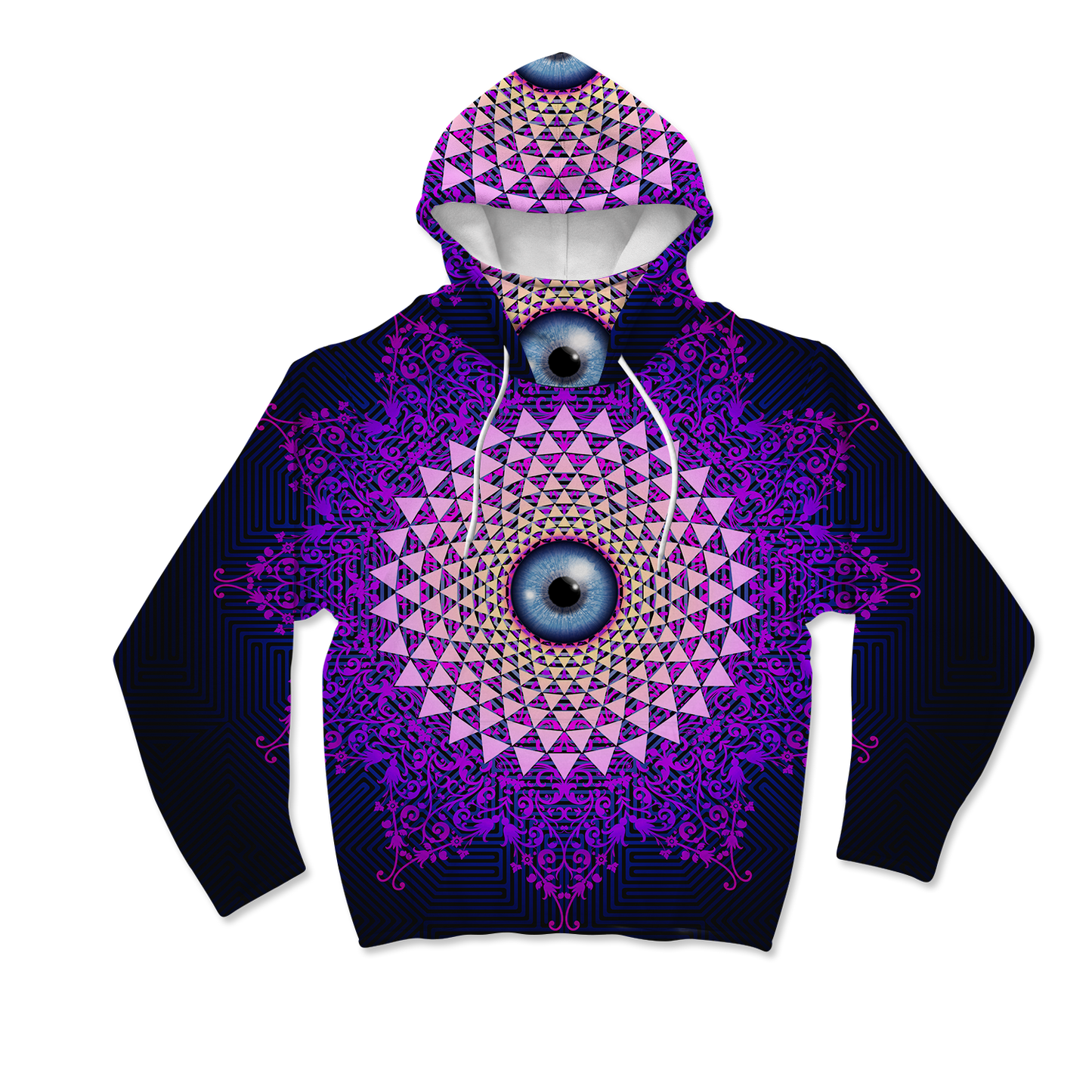 Psi~ Eye Ball All Over Print Mask Hoodie