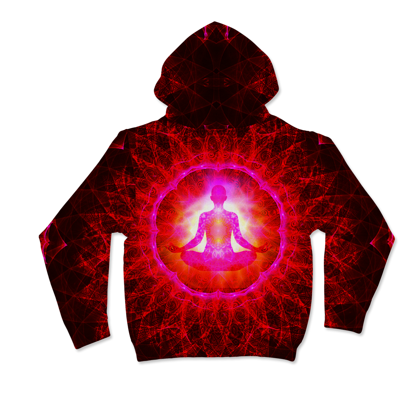 Psi~  Meditating All Over Print Mask Hoodie