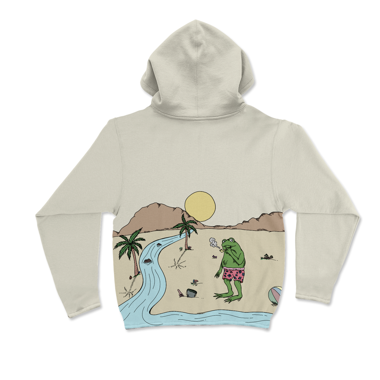 Beach Vibes All Over Print Mask Hoodie