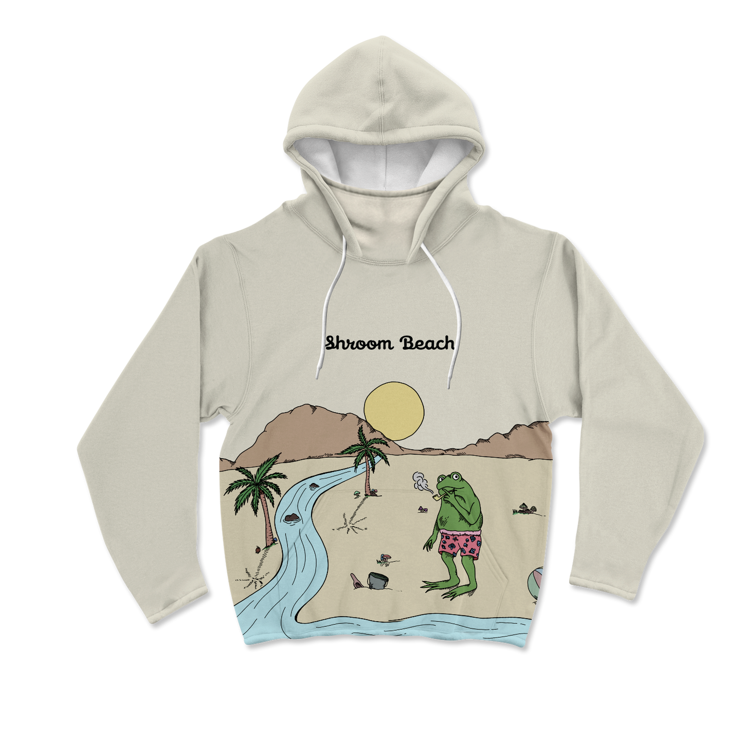 Beach Vibes All Over Print Mask Hoodie