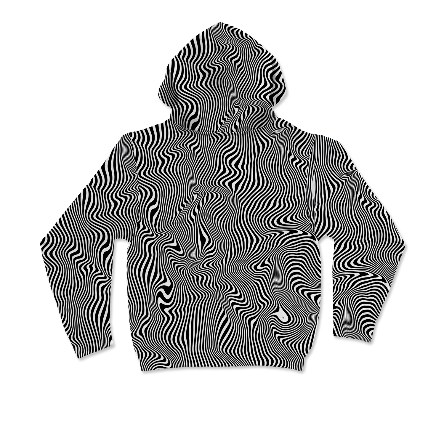 Trippy Wave All Over Print Mask Hoodie