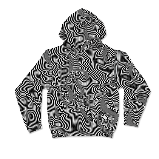 Trippy Wave All Over Print Mask Hoodie