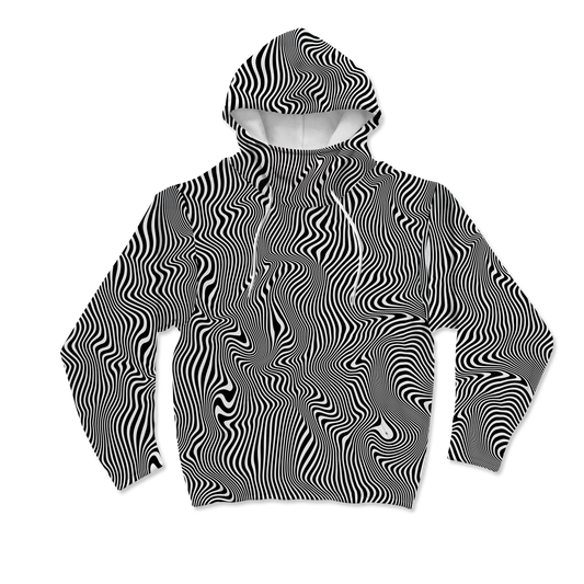 Trippy Wave All Over Print Mask Hoodie