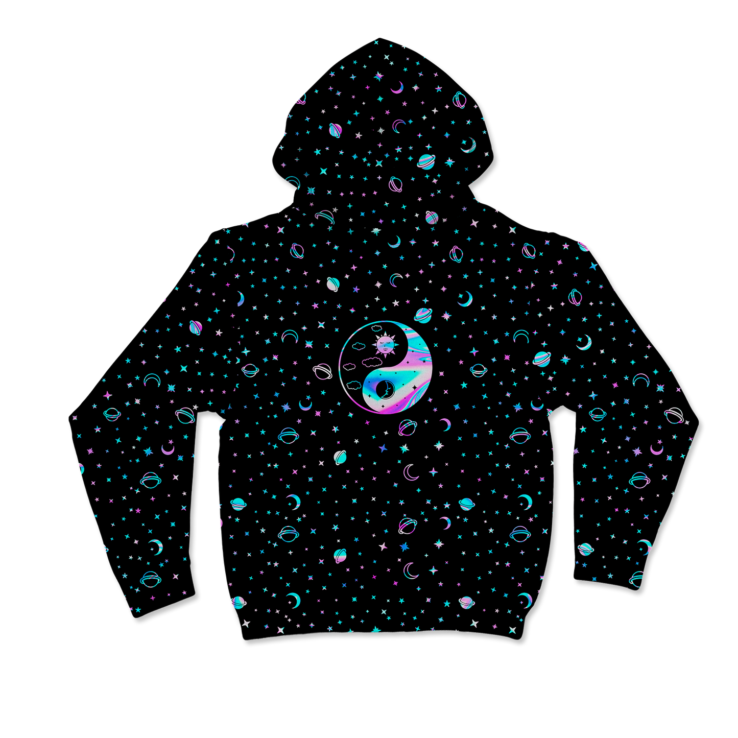 Yinyang Galaxy All Over Print Mask Hoodie