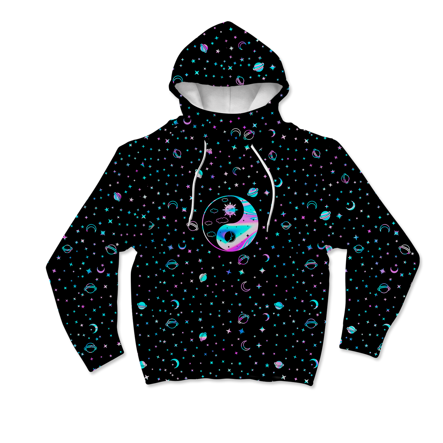 Yinyang Galaxy All Over Print Mask Hoodie