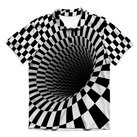Black Hole All Over Print Men's Polo Shirt