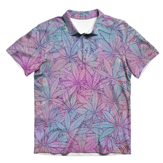 Cann~ Pattern All Over Print Men's Polo Shirt