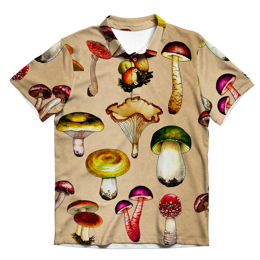 Magic Mushrooms All Over Print Men's Polo Shirt