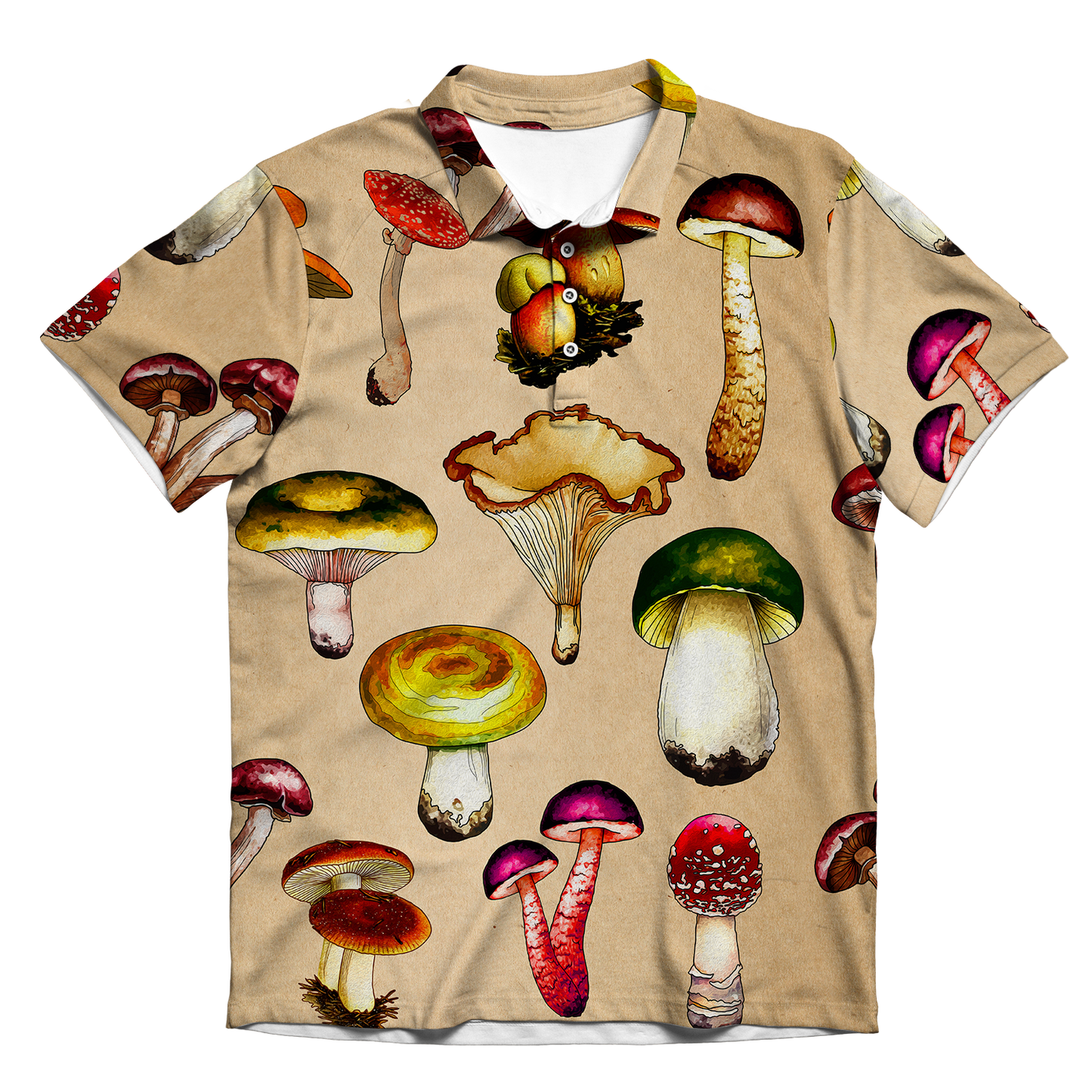 Magic Mushrooms All Over Print Men's Polo Shirt