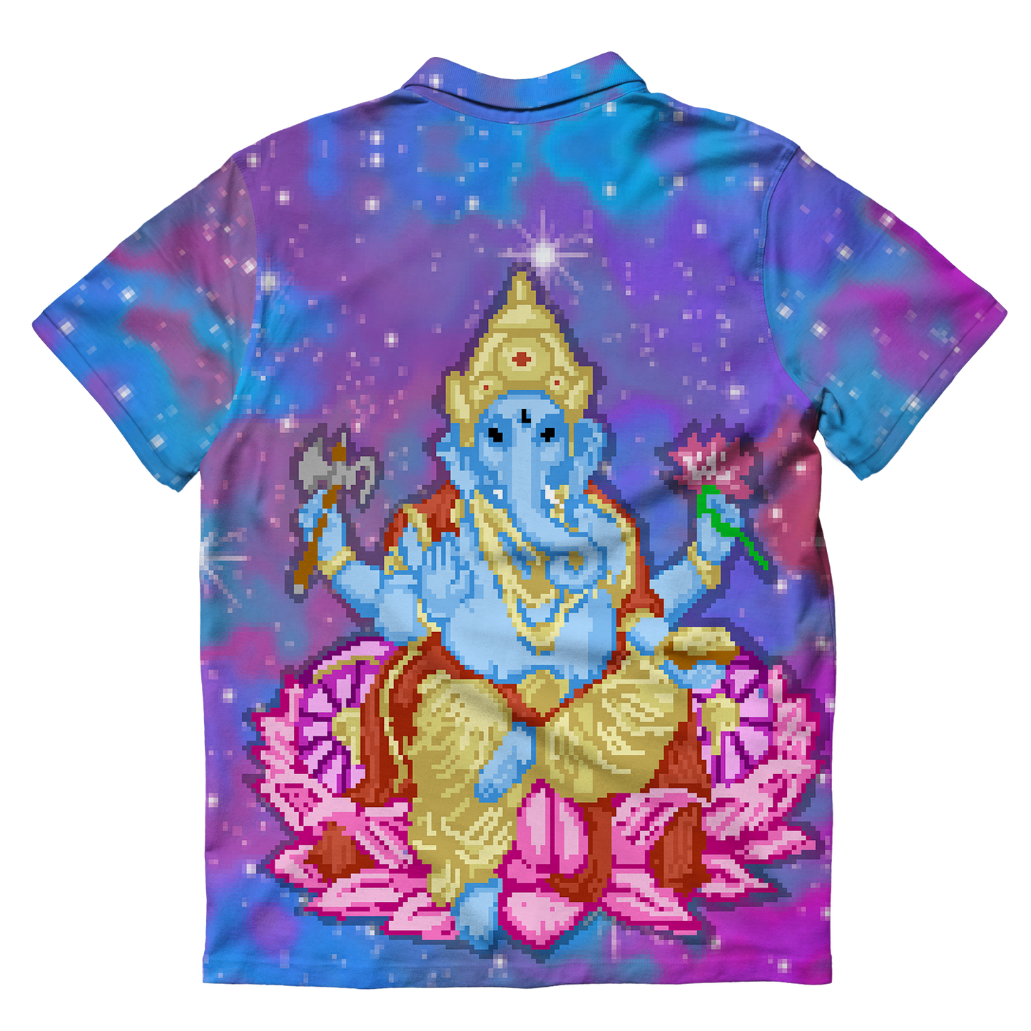 Pixel Ganesha All Over Print Men's Polo Shirt