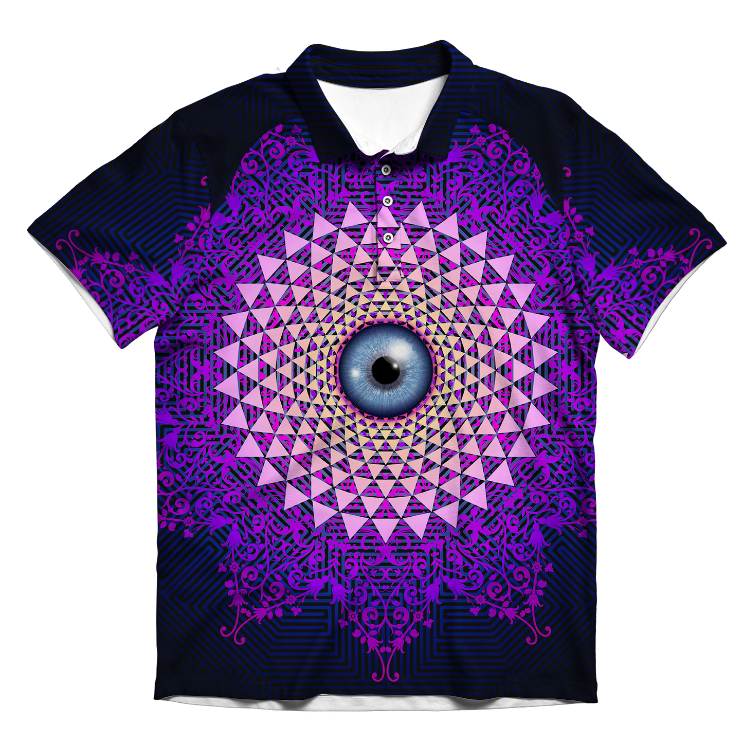 Psi~ Eye Ball All Over Print Men's Polo Shirt