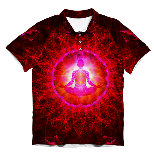 Psi~ Meditating All Over Print Men's Polo Shirt