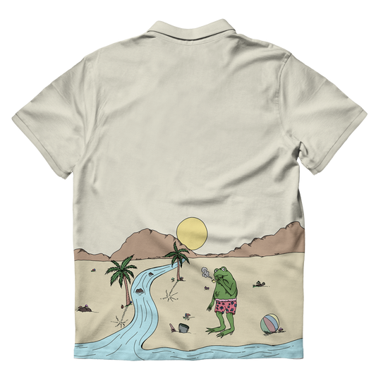 Beach Vibes All Over Print Men's Polo Shirt