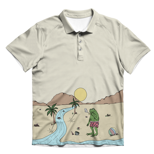 Beach Vibes All Over Print Men's Polo Shirt