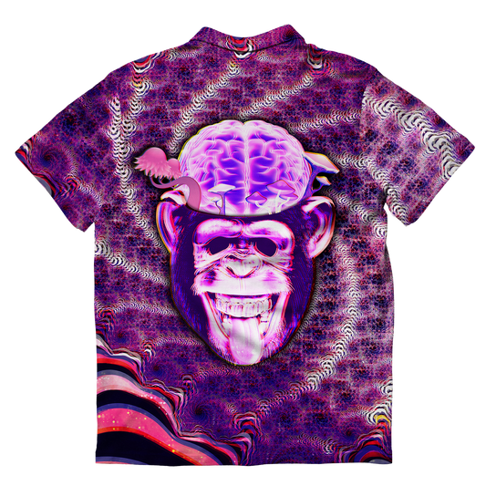 Ston~ Ape Brain All Over Print Men's Polo Shirt