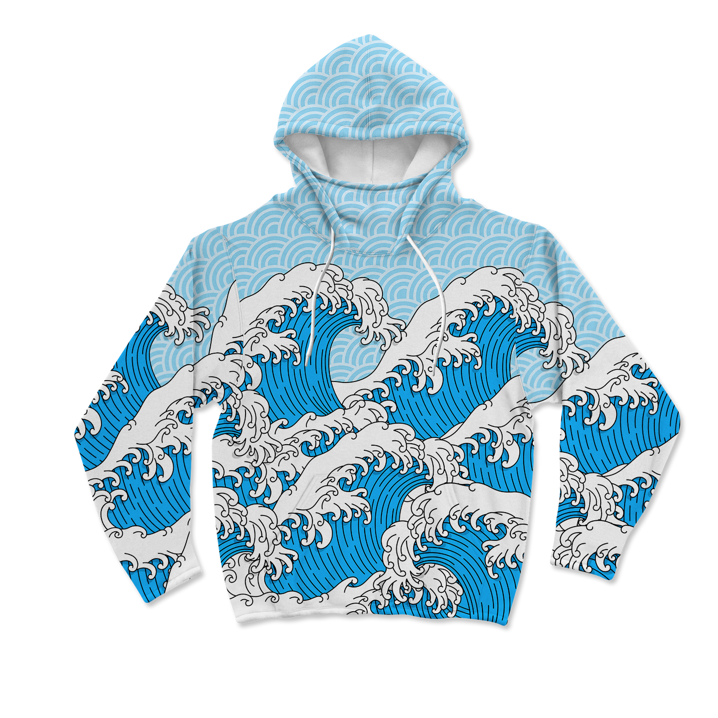 Retro Waves All Over Print Mask Hoodie