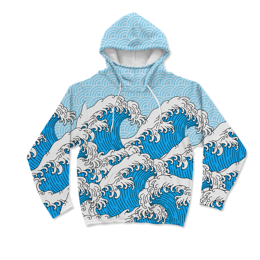 Retro Waves All Over Print Mask Hoodie
