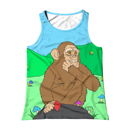 Ston~ Ape Mushroom Field All Over Print Unisex Tank Top