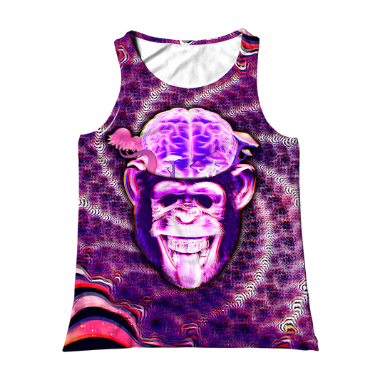 Ston~ Ape Brain All Over Print Unisex Tank Top