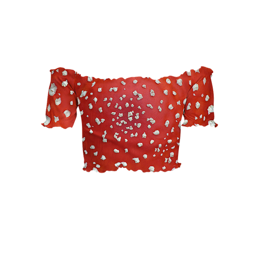 Fly Agaric - Amanita All Over Print Off-Shoulder Blouse