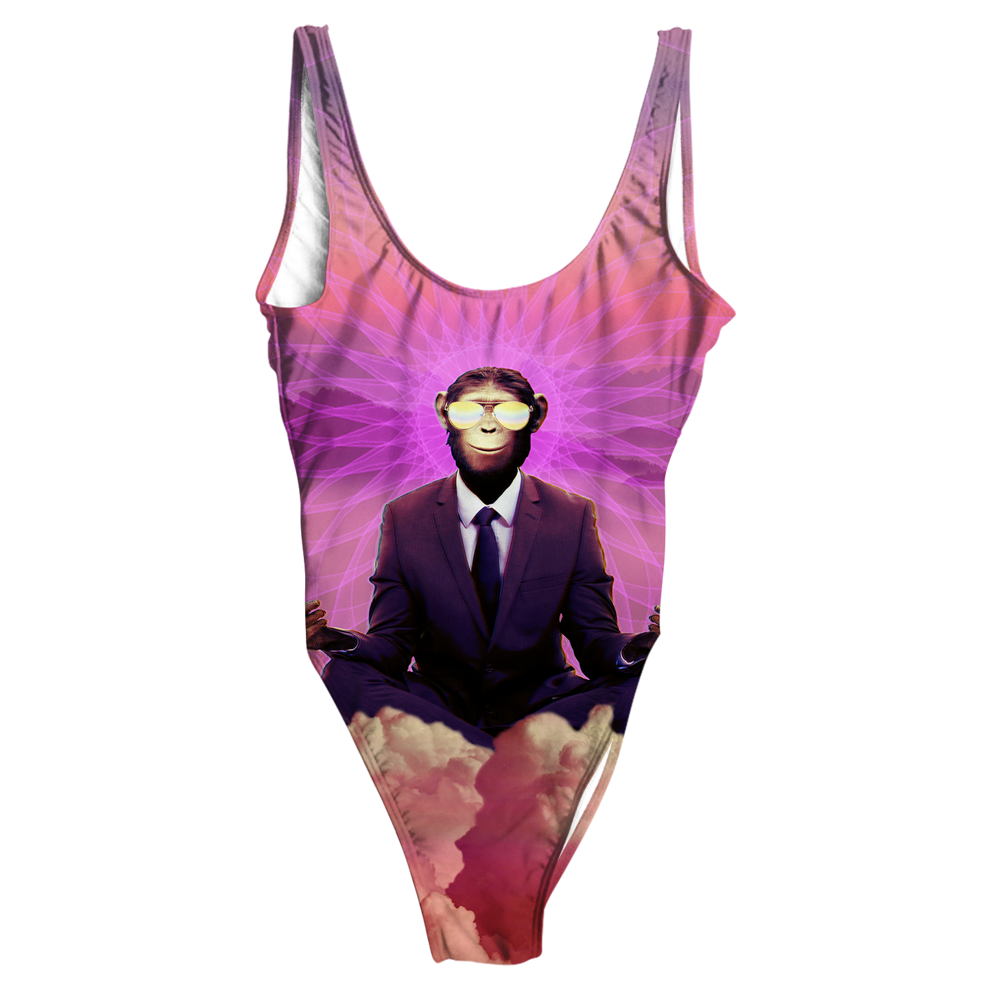 Meditating Ape All Over Print One-Piece Swimsuit