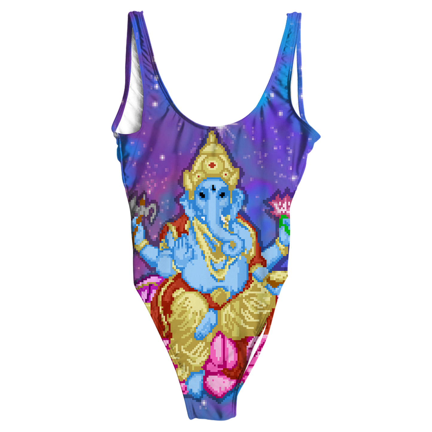 Pixel Ganesha All Over Print One-Piece Swimsuit