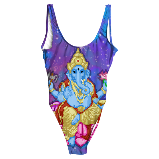 Pixel Ganesha All Over Print One-Piece Swimsuit