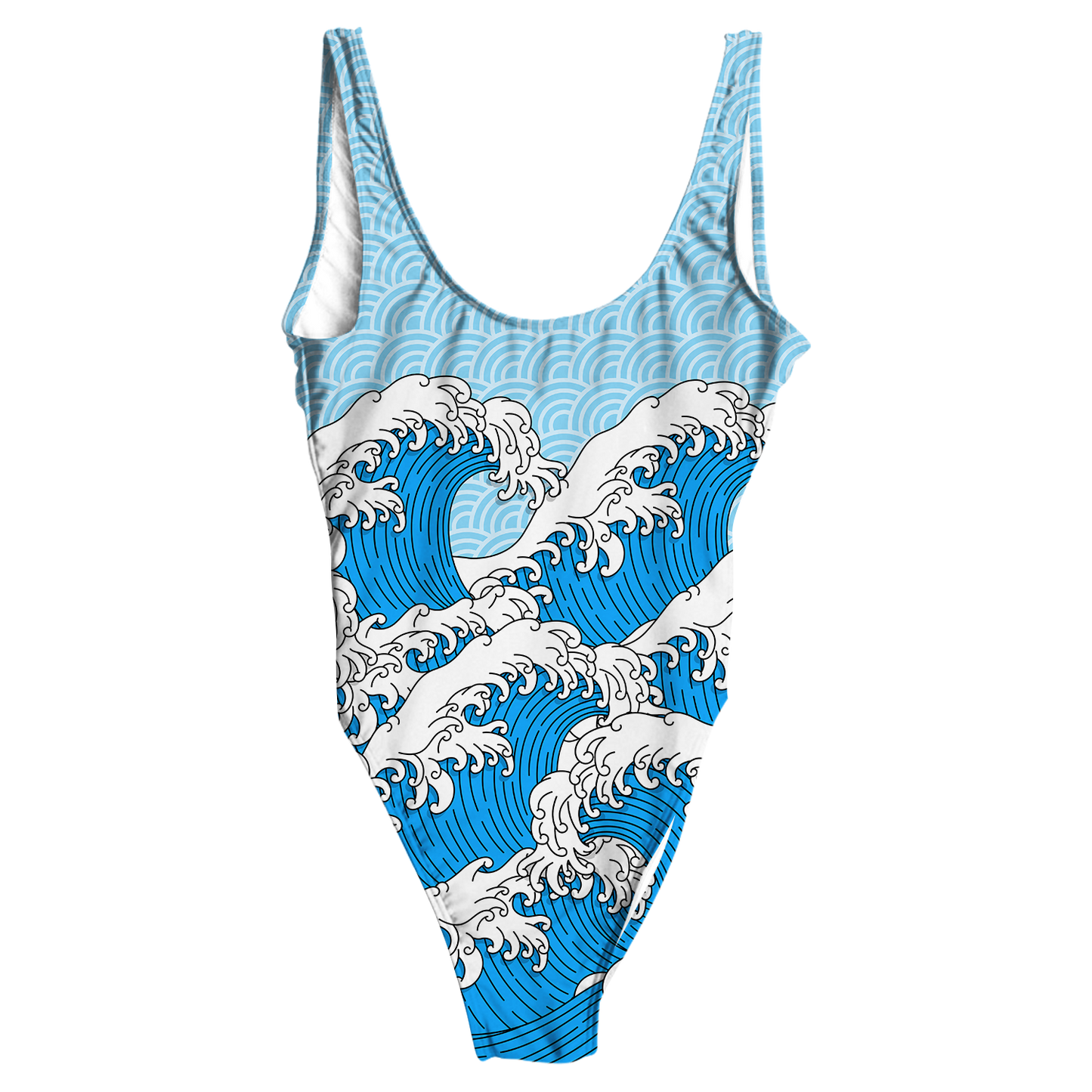 Retro Waves All Over Print One-Piece Swimsuit