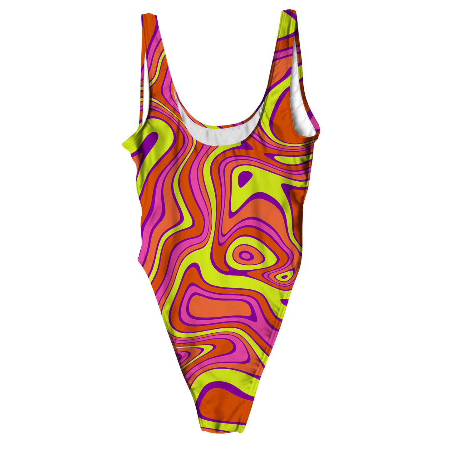 Acid All Over Print High Waist Swimsuit