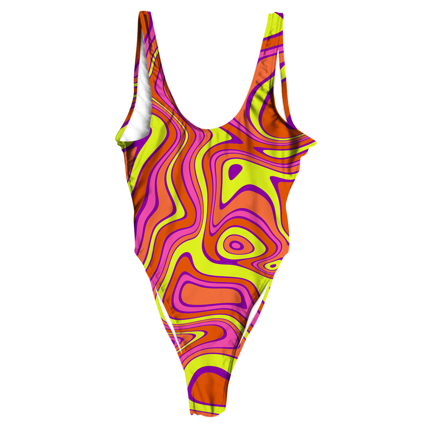 Acid All Over Print High Waist Swimsuit