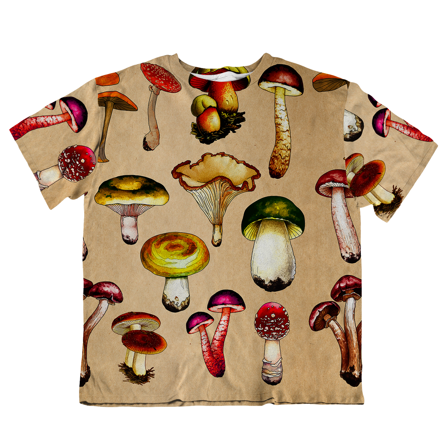 Magic Mushrooms All Over Print Oversized Tee