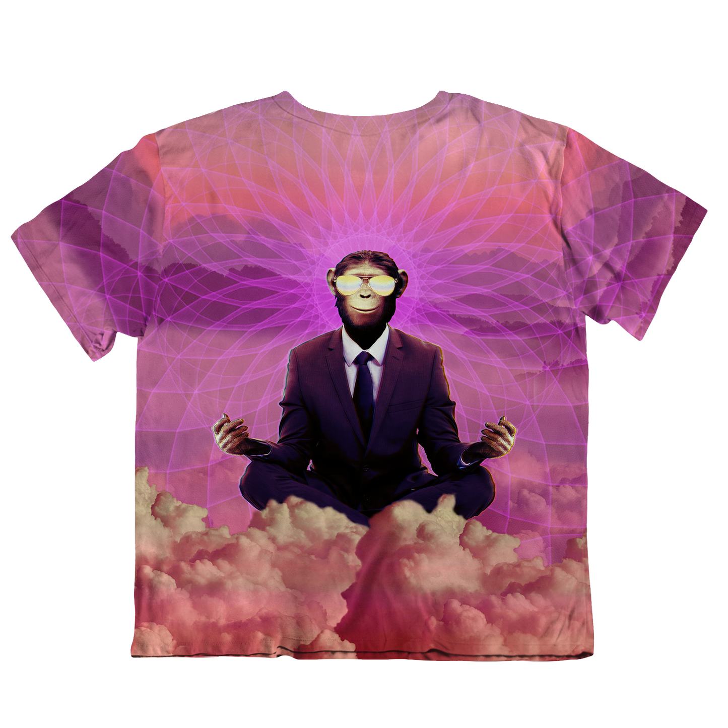 Meditating Ape All Over Print Oversized Tee