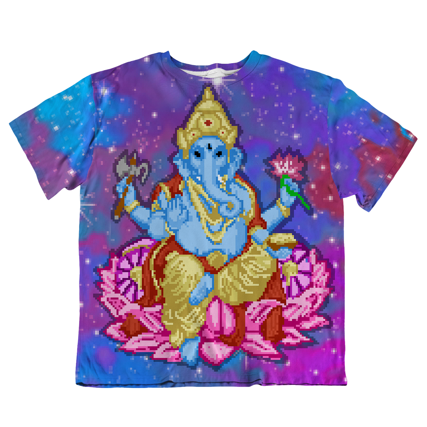 Pixel Ganesha All Over Print Oversized Tee