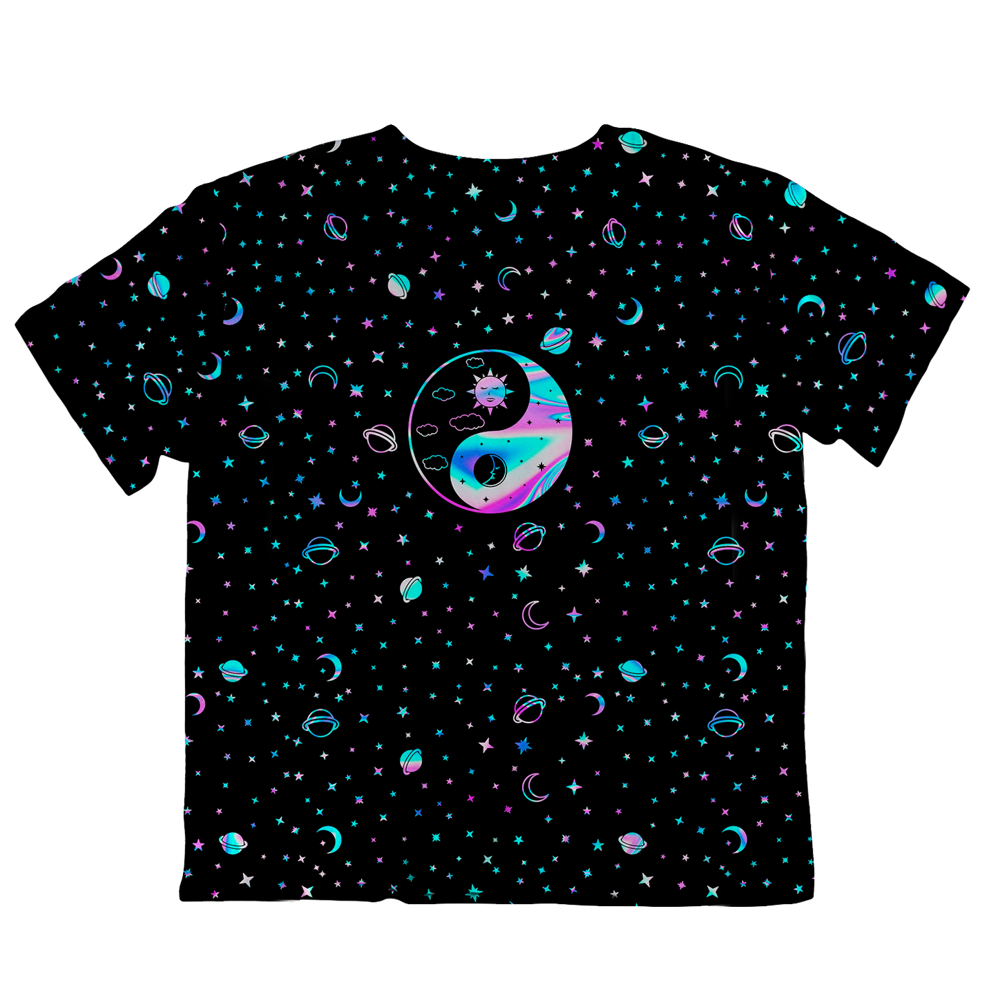 Yinyang Galaxy All Over Print  Oversized Tee