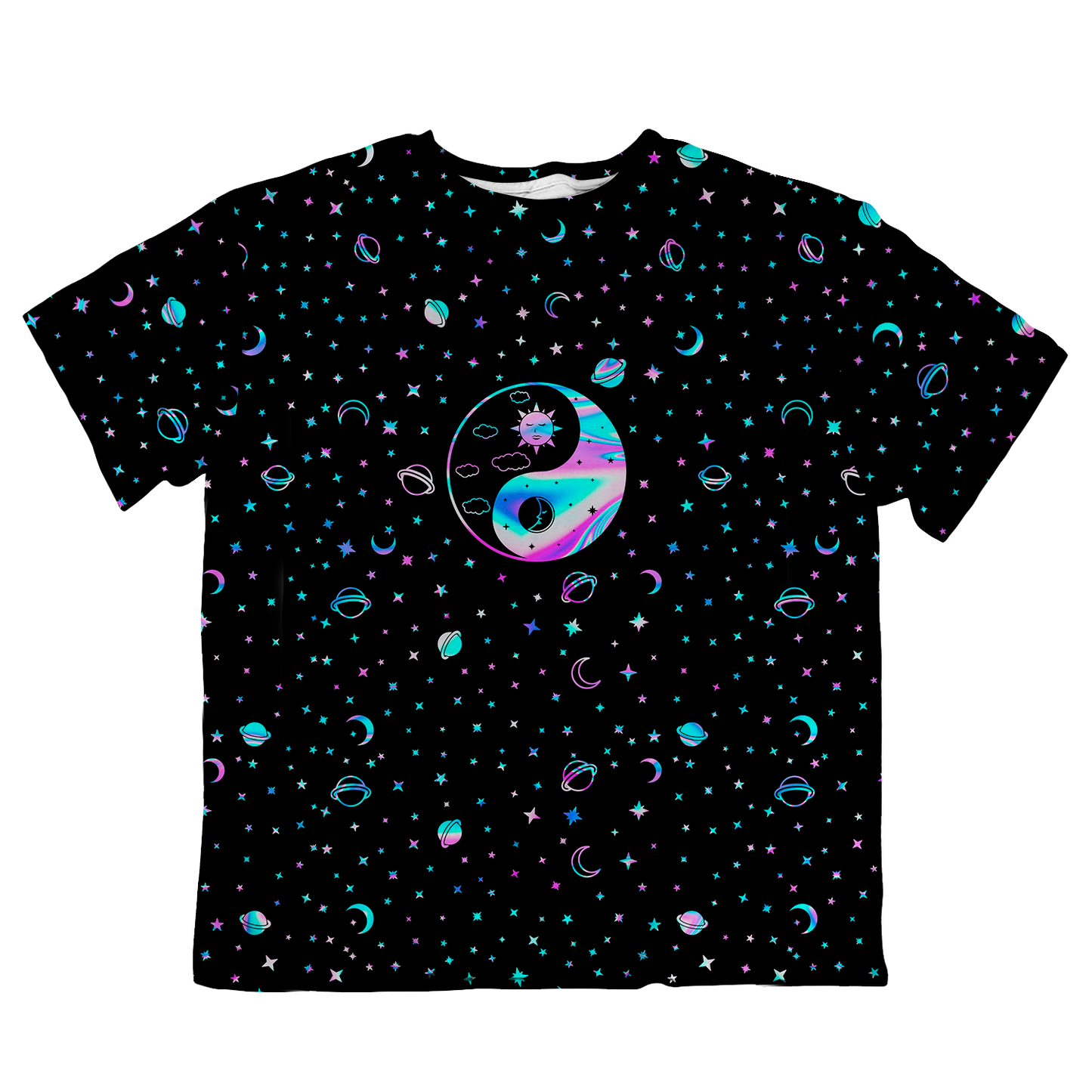 Yinyang Galaxy All Over Print  Oversized Tee