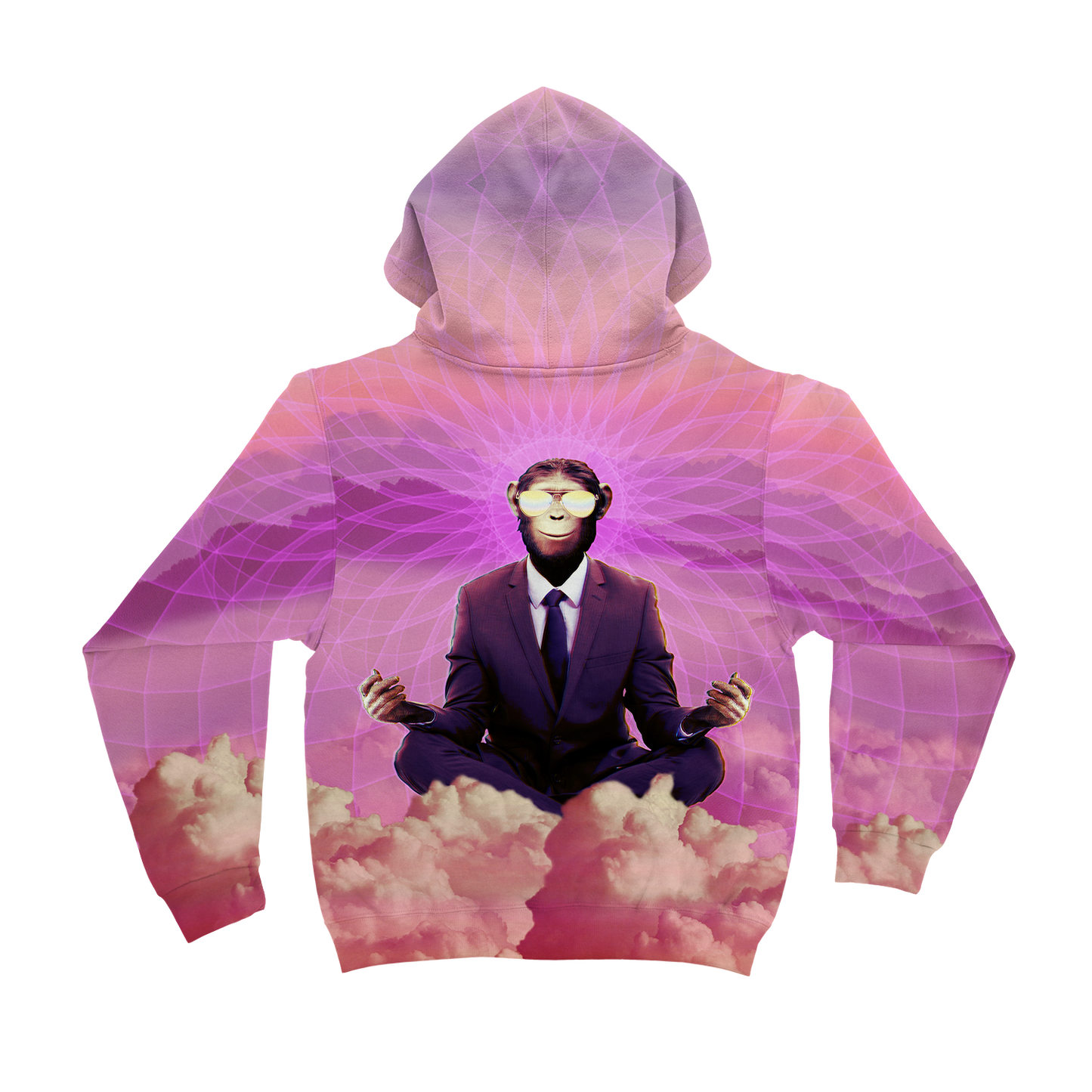 Meditating Ape All Over Print Unisex Hoodie