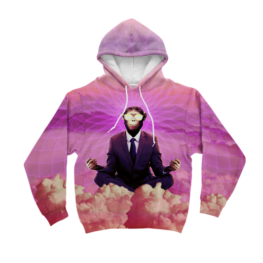 Meditating Ape All Over Print Unisex Hoodie