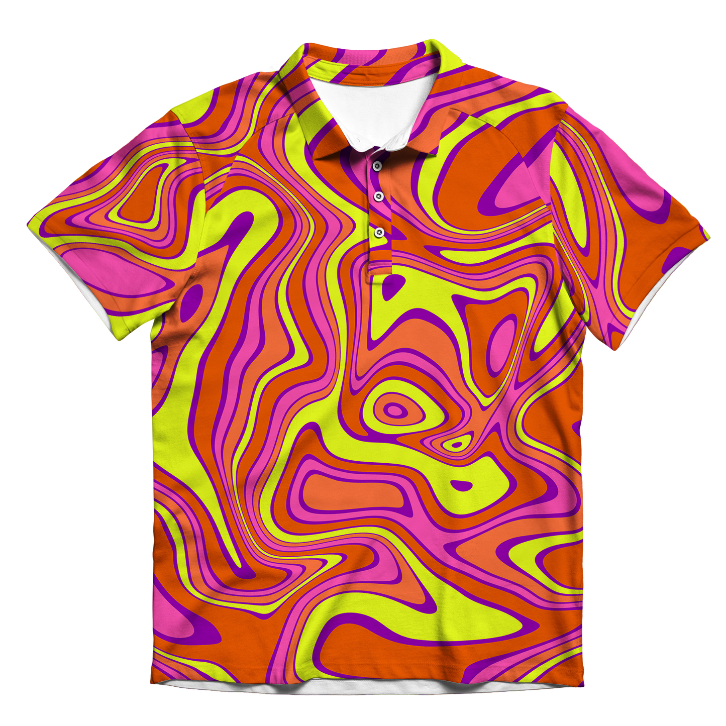 Acid All Over Print Men's Polo Shirt