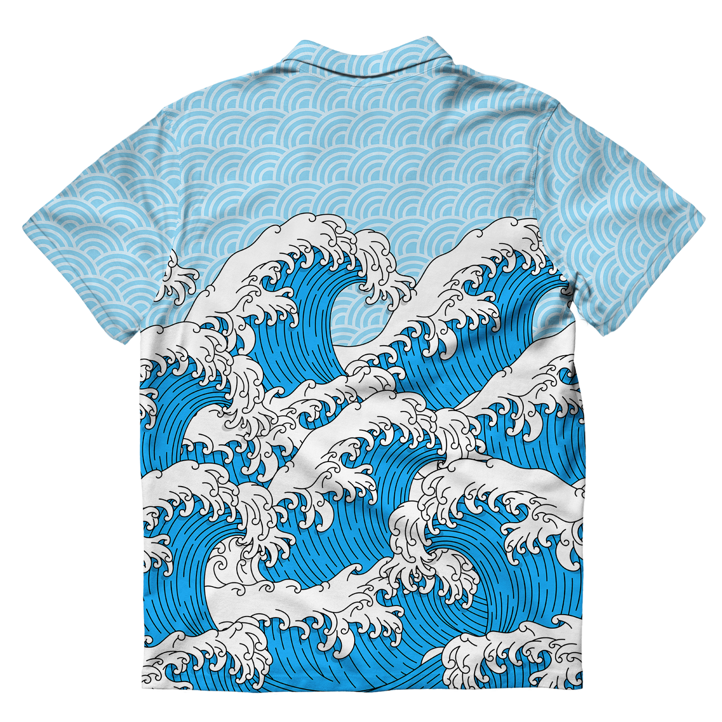 Retro Waves All Over Print Men's Polo Shirt