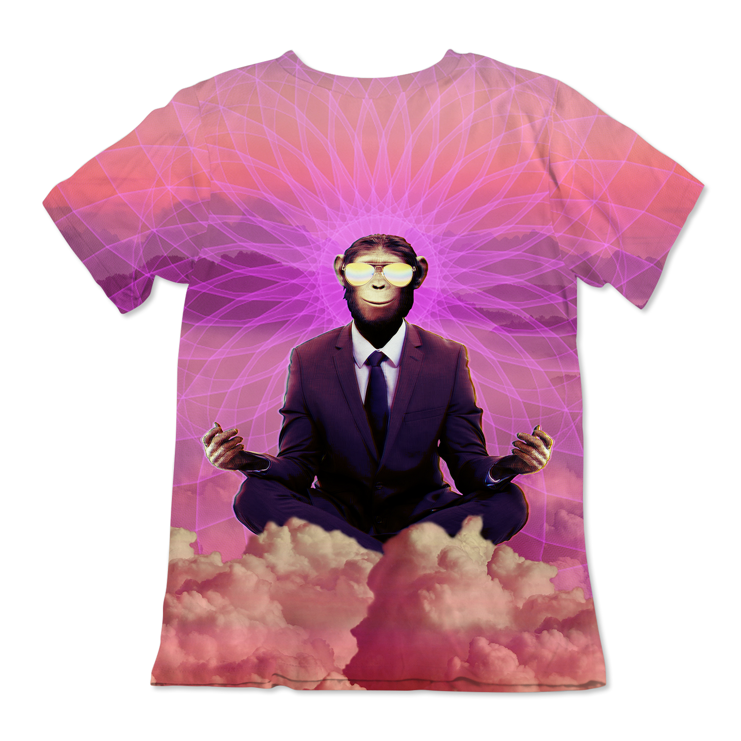 Meditating Ape All Over Print Unisex Tee