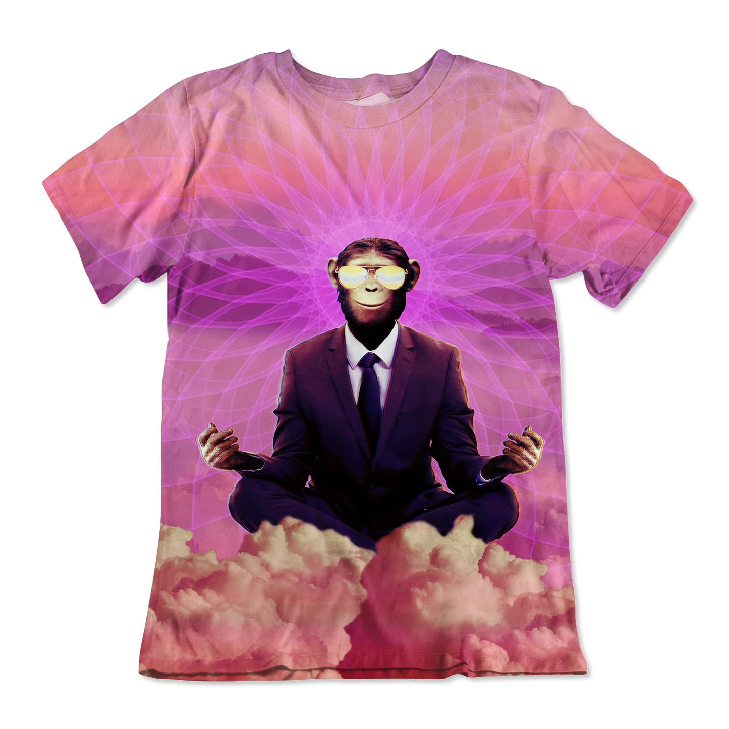 Meditating Ape All Over Print Unisex Tee