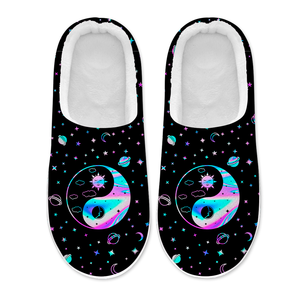 Yinyang Galaxy Men's Plush Slippers