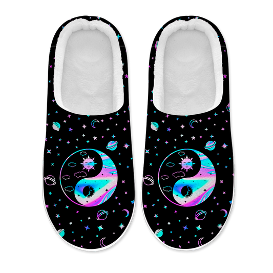 Yinyang Galaxy Men's Plush Slippers