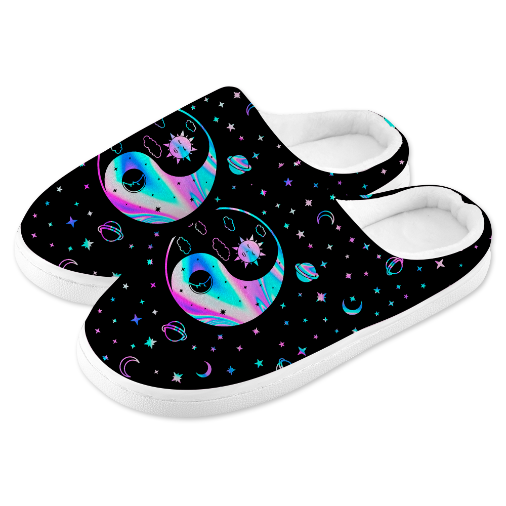 Yinyang Galaxy Men's Plush Slippers